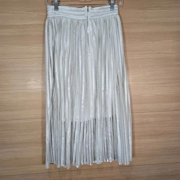 NWT Freeway Women's Satin‎ Metallic Pleated A line Skirt swing Midi with zipper - Picture 4 of 8